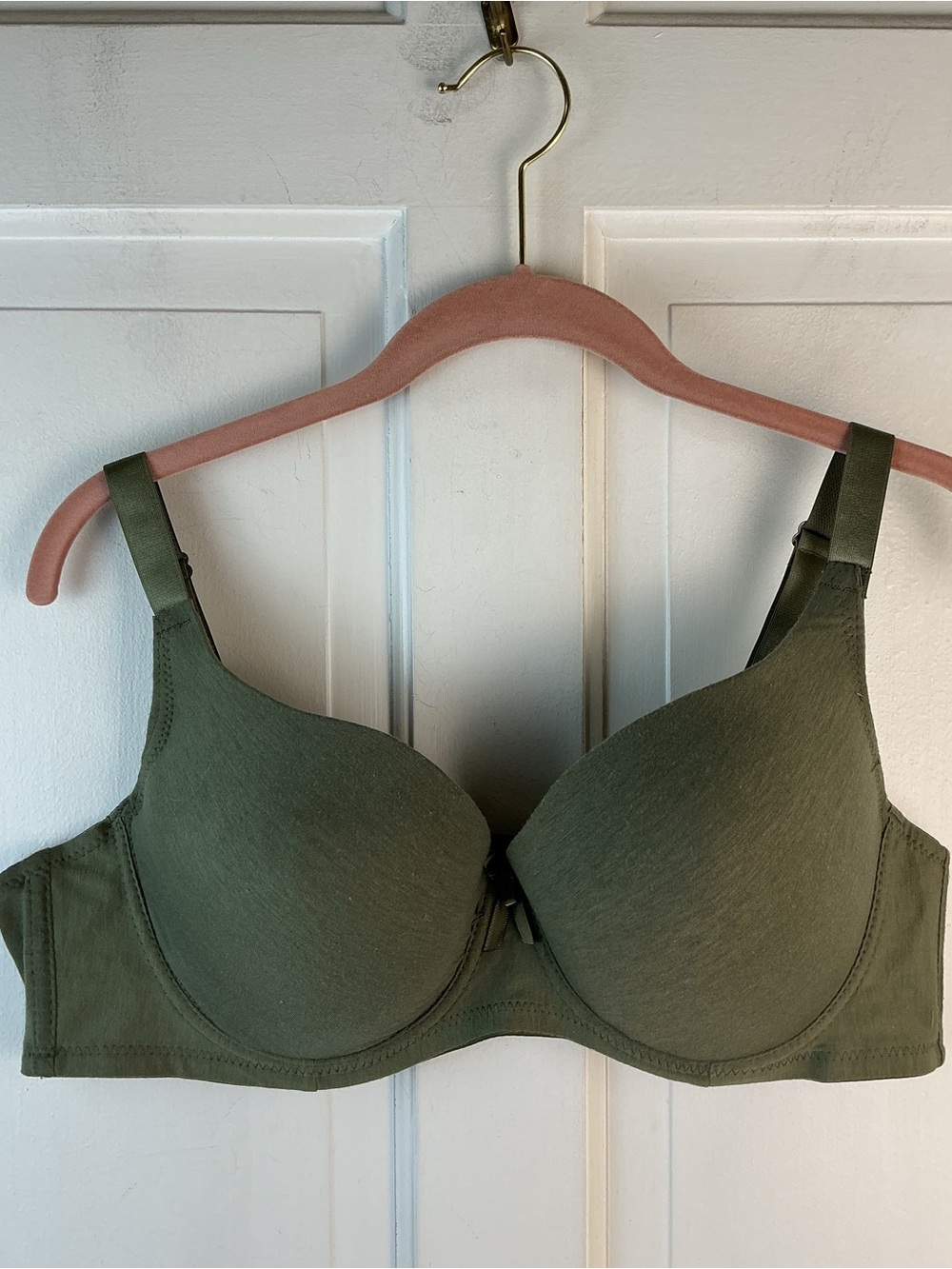 Sofra Full Cup Olive Green Cotton 40D Bra Underwire